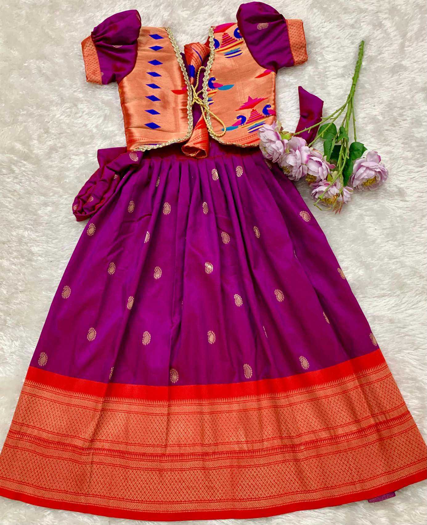 YNF Wholesale Paithani Silk Kids Gown KESH685 pongal | Surat Manufacturer