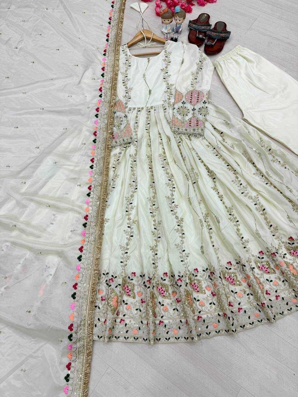 YNF Wholesale Pure Silk Embroidery Gowns KESH141 230 | Surat Manufacturer