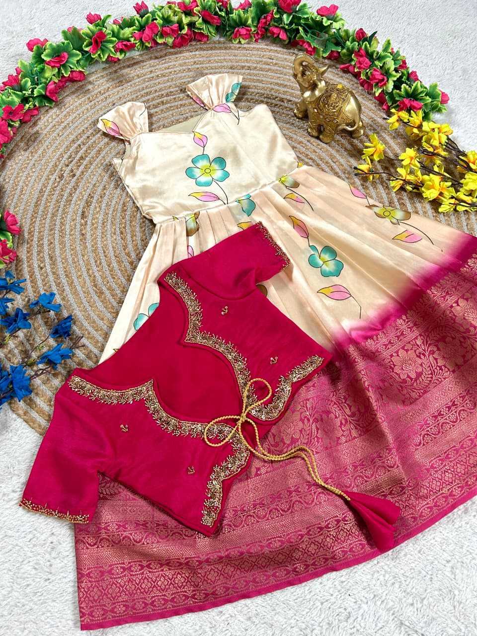 YNF Wholesale Pure Silk Kids Gown KESH505 Chandrika | Surat Manufacturer