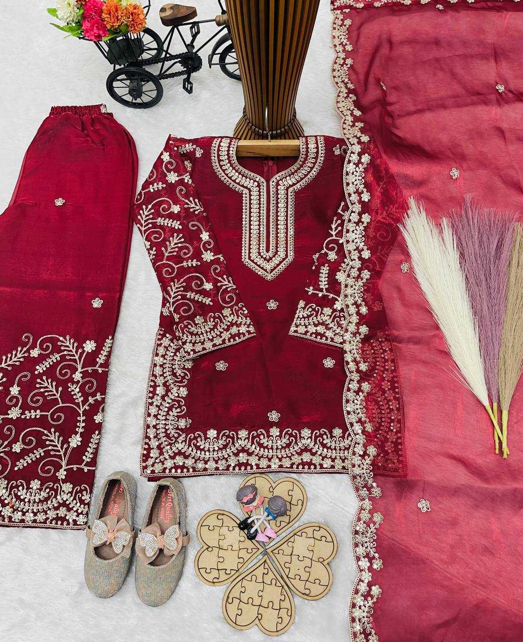 YNF Wholesale Pure Silk Kids Sharara RIN234 244 | Surat Manufacturer