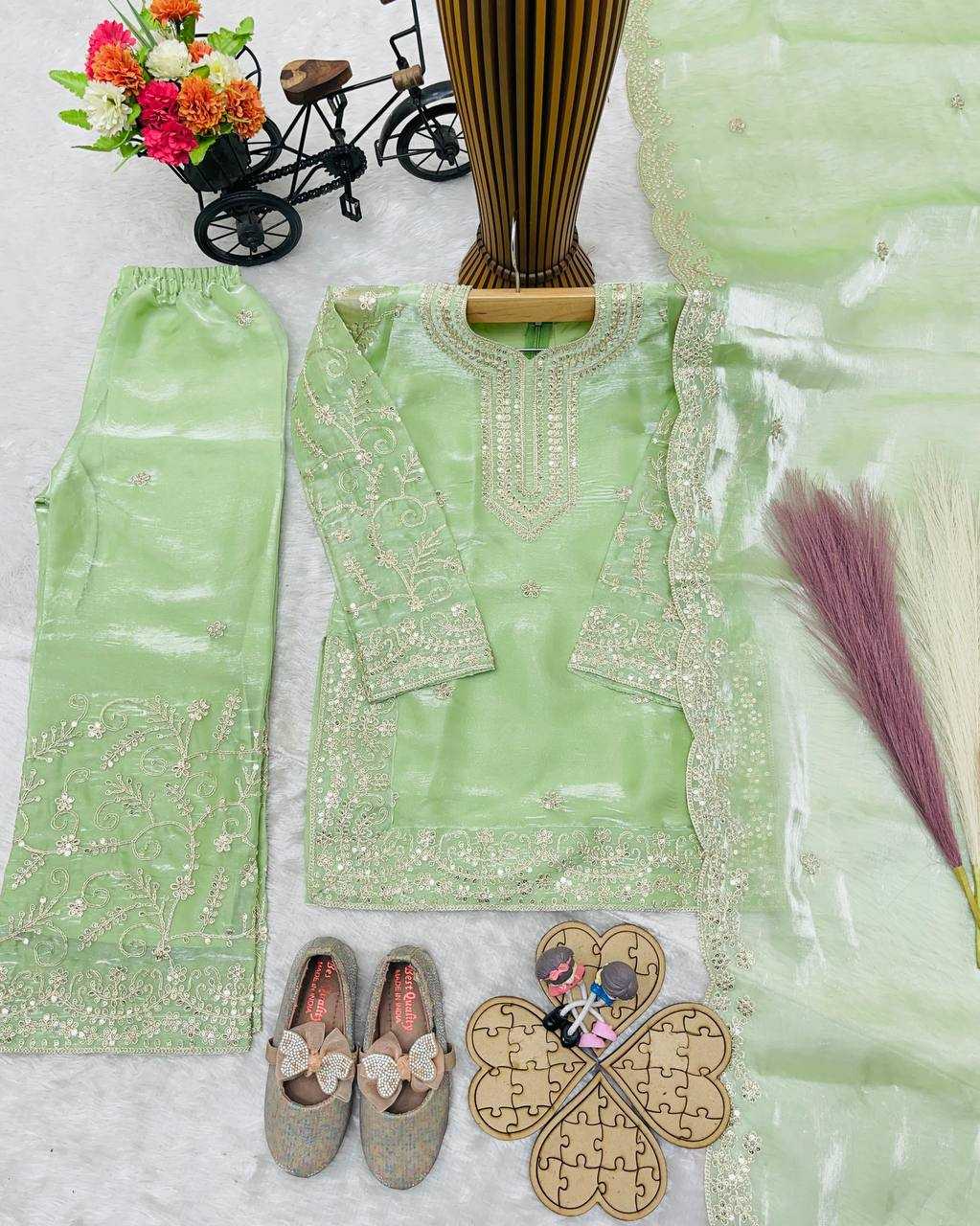 YNF Wholesale Pure Silk Kids Sharara RIN234 244 | Surat Manufacturer