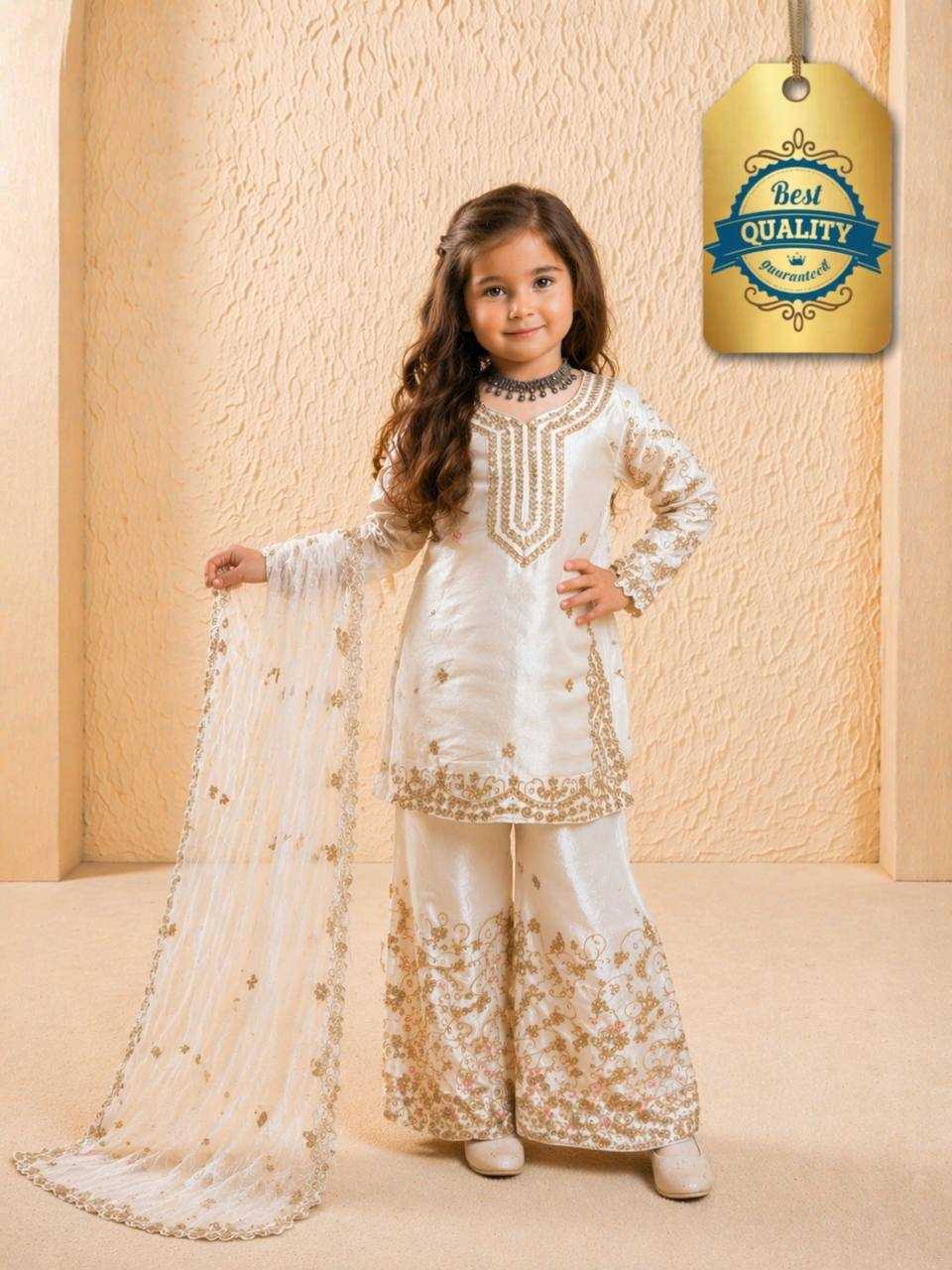 YNF Wholesale Pure Silk Kids Sharara RIN234 244 | Surat Manufacturer