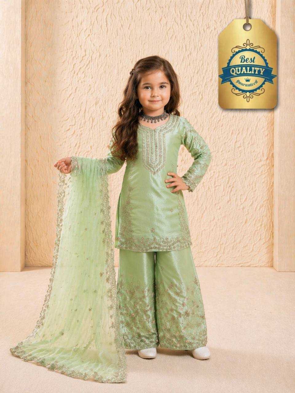YNF Wholesale Pure Silk Kids Sharara RIN234 244 | Surat Manufacturer