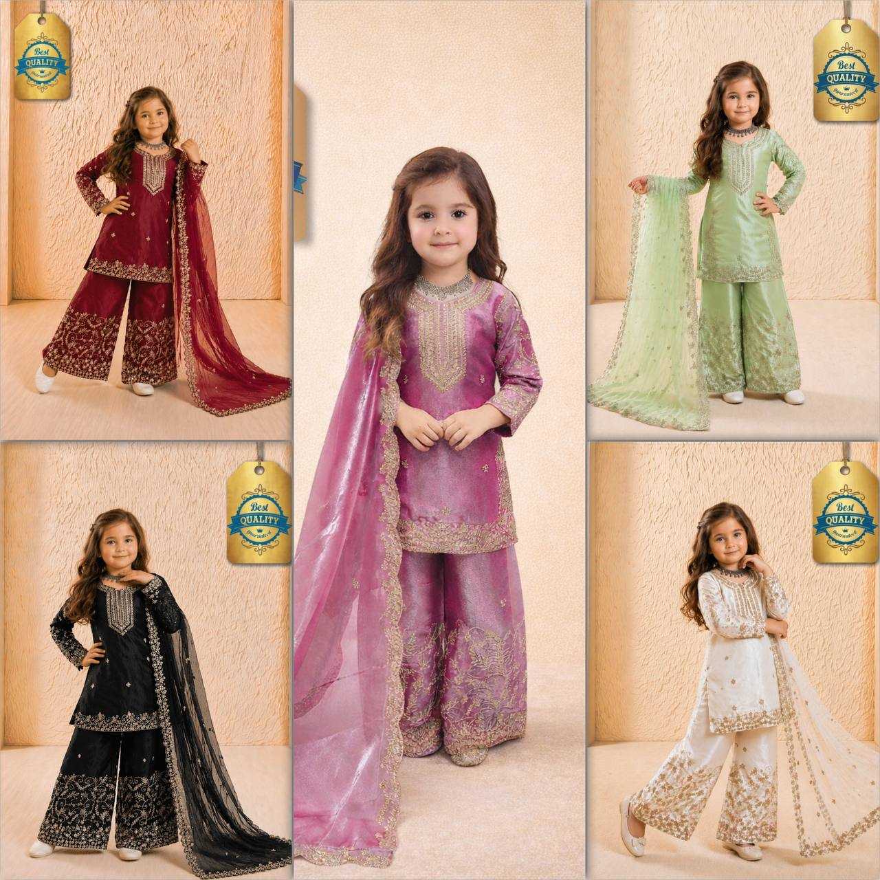 YNF Wholesale Pure Silk Kids Sharara RIN234 244 | Surat Manufacturer