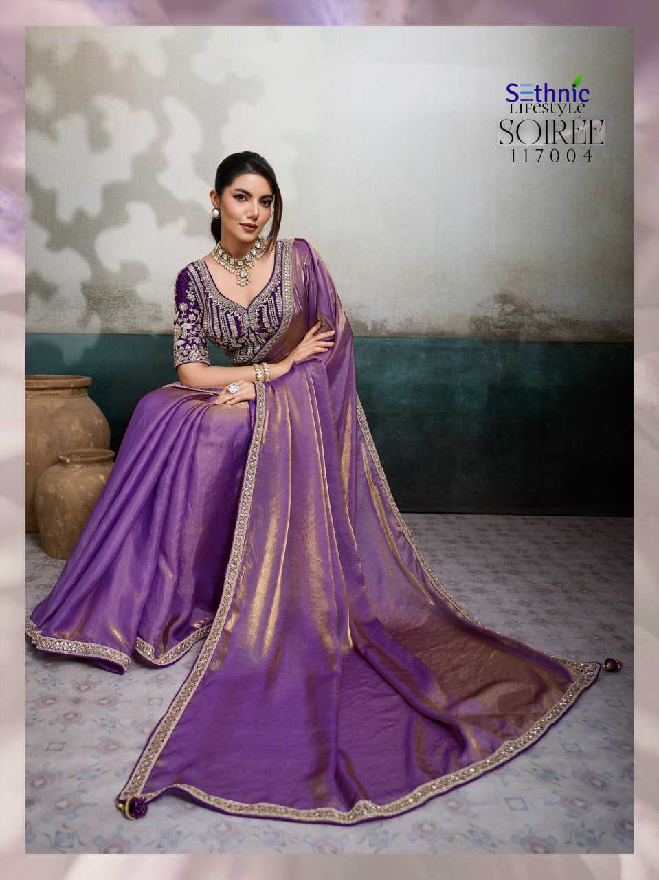 YNF Wholesale Satin Designer Sarees KESH113 Sethnic Lifestyle Soiree 117001-04 | Surat Manufacturer