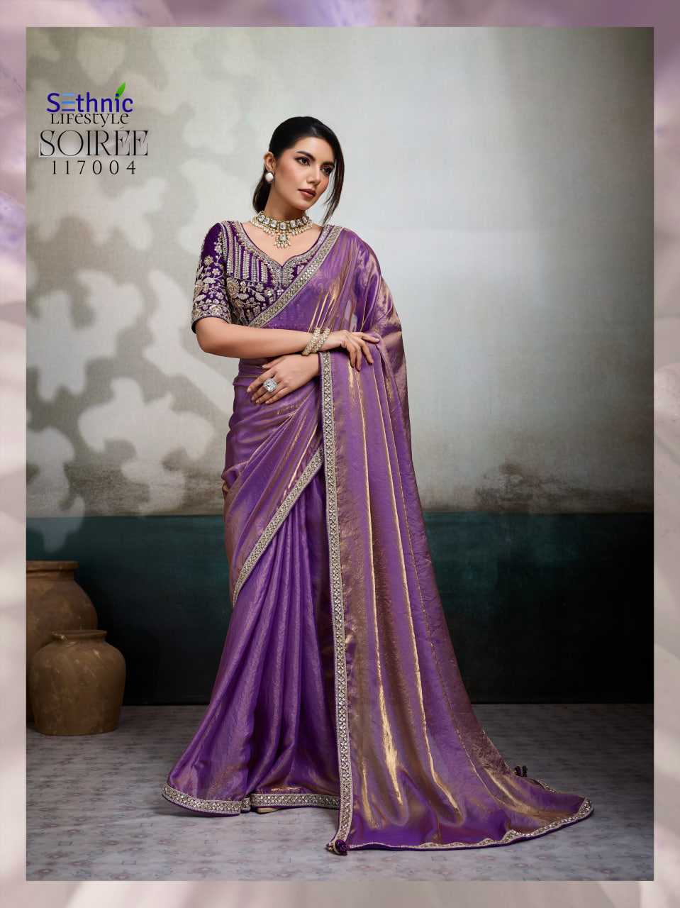 YNF Wholesale Satin Designer Sarees KESH113 Sethnic Lifestyle Soiree 117001-04 | Surat Manufacturer