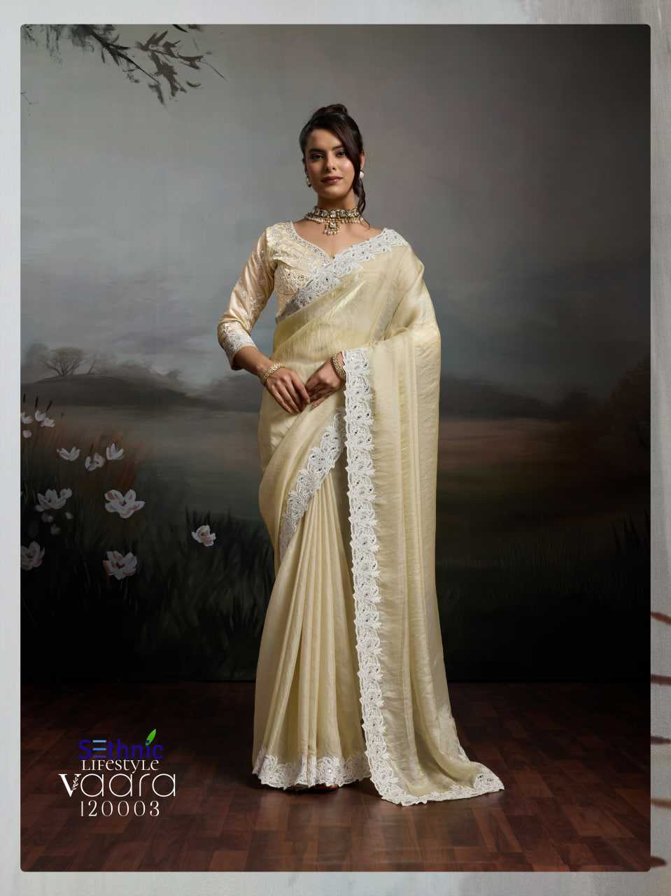 YNF Wholesale Satin Party Wear Sarees KESH113 Sethnic Lifestyle Vaara 120001-04 | Surat Manufacturer