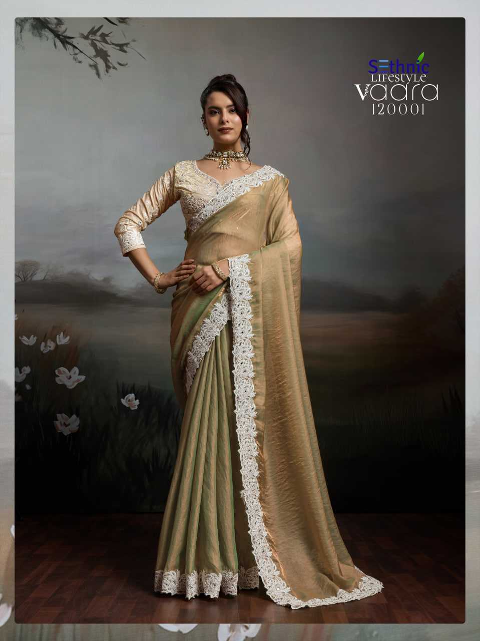 YNF Wholesale Satin Party Wear Sarees KESH113 Sethnic Lifestyle Vaara 120001-04 | Surat Manufacturer