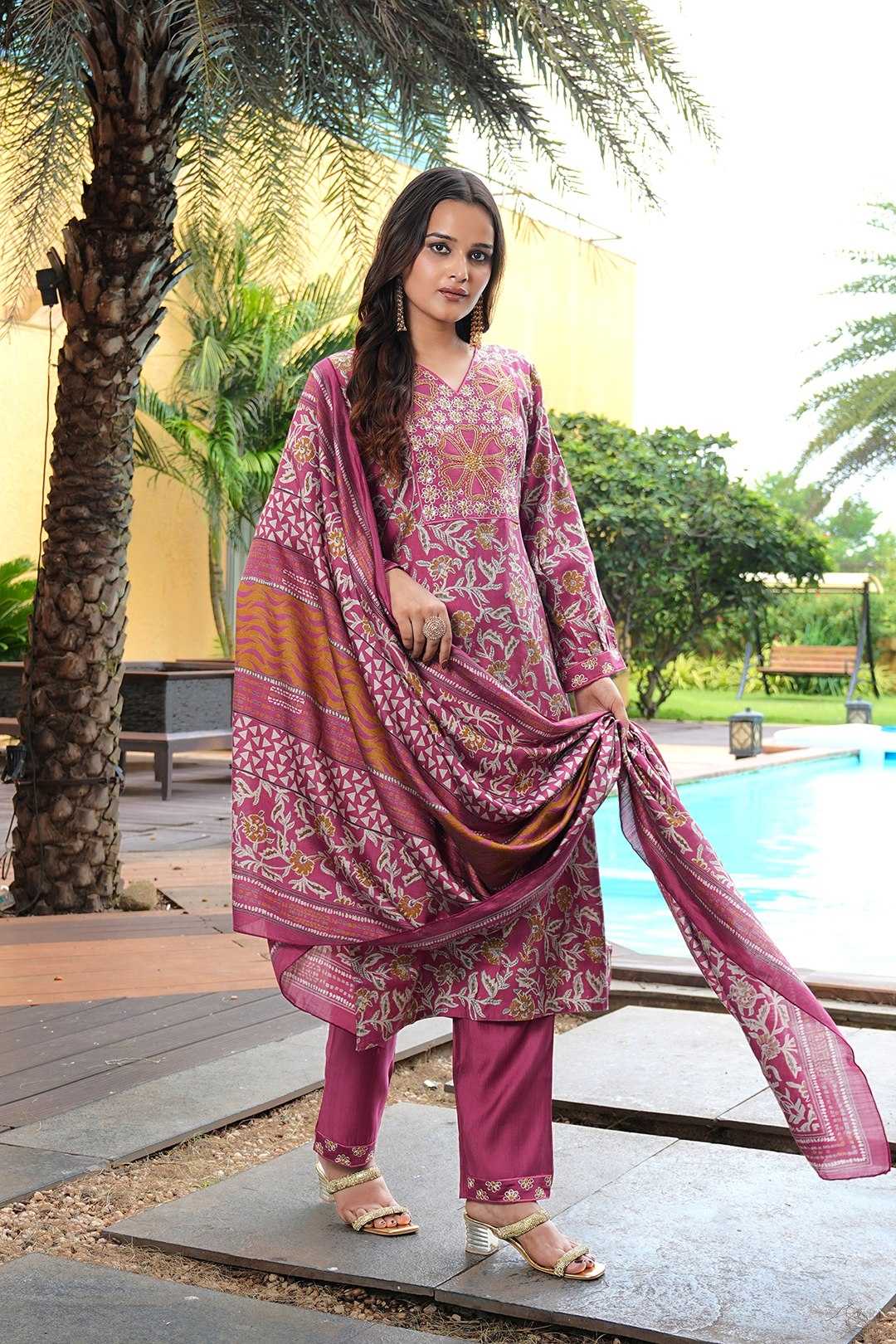 YNF Wholesale Silk Cotton Embroidered Kurtis KESH643 201029 | Surat Manufacturer