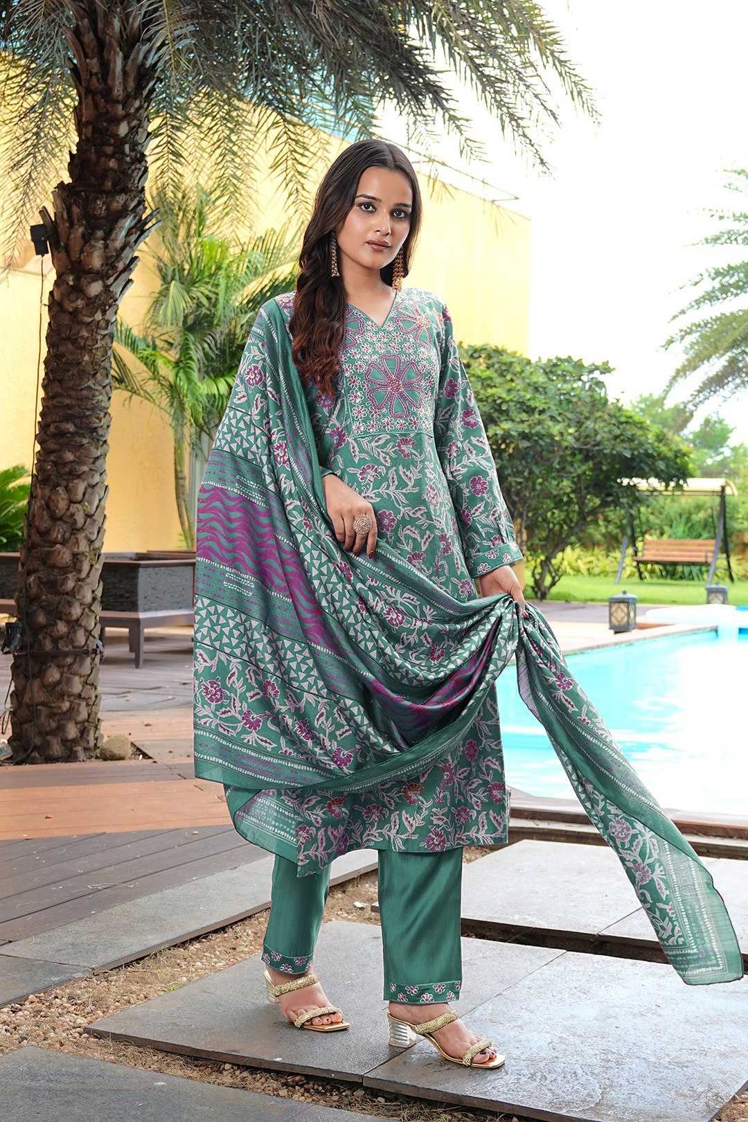 YNF Wholesale Silk Cotton Embroidered Kurtis KESH643 201029 | Surat Manufacturer