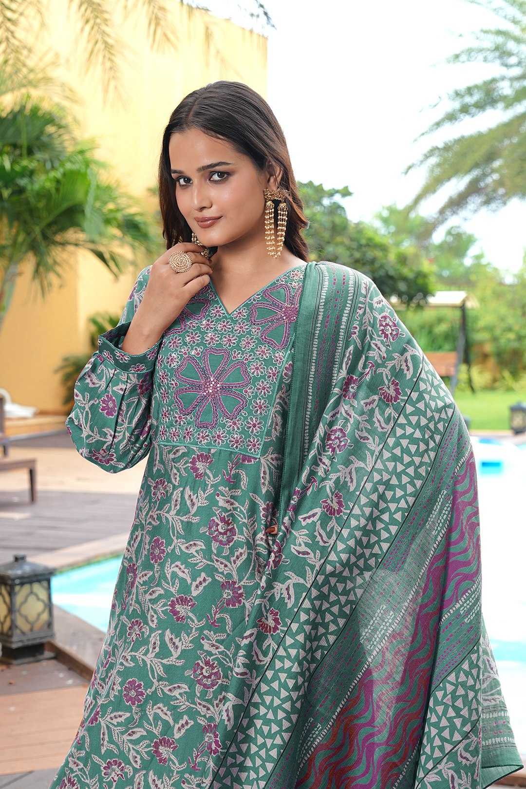 YNF Wholesale Silk Cotton Embroidered Kurtis KESH643 201029 | Surat Manufacturer
