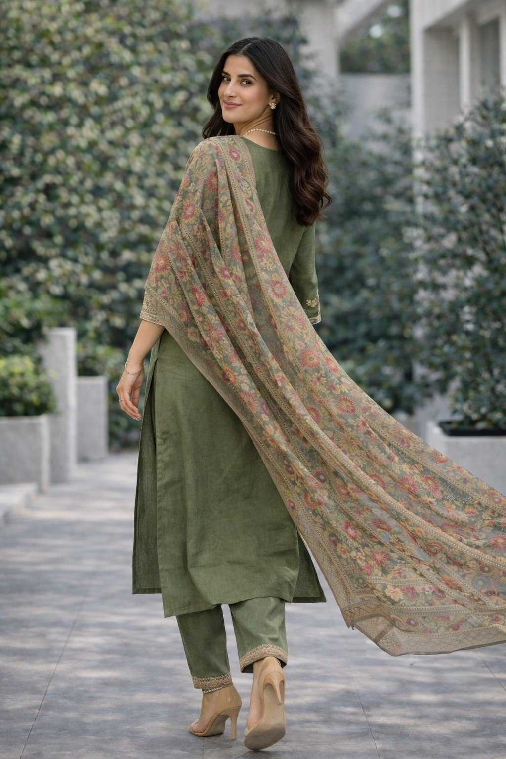 Ynf Silk Cotton  Kurti Wholesale Embroidered Kurtis Round Neck Kurtis 3/4 Sleeve Kurtis Manufacturer - YNF Online
