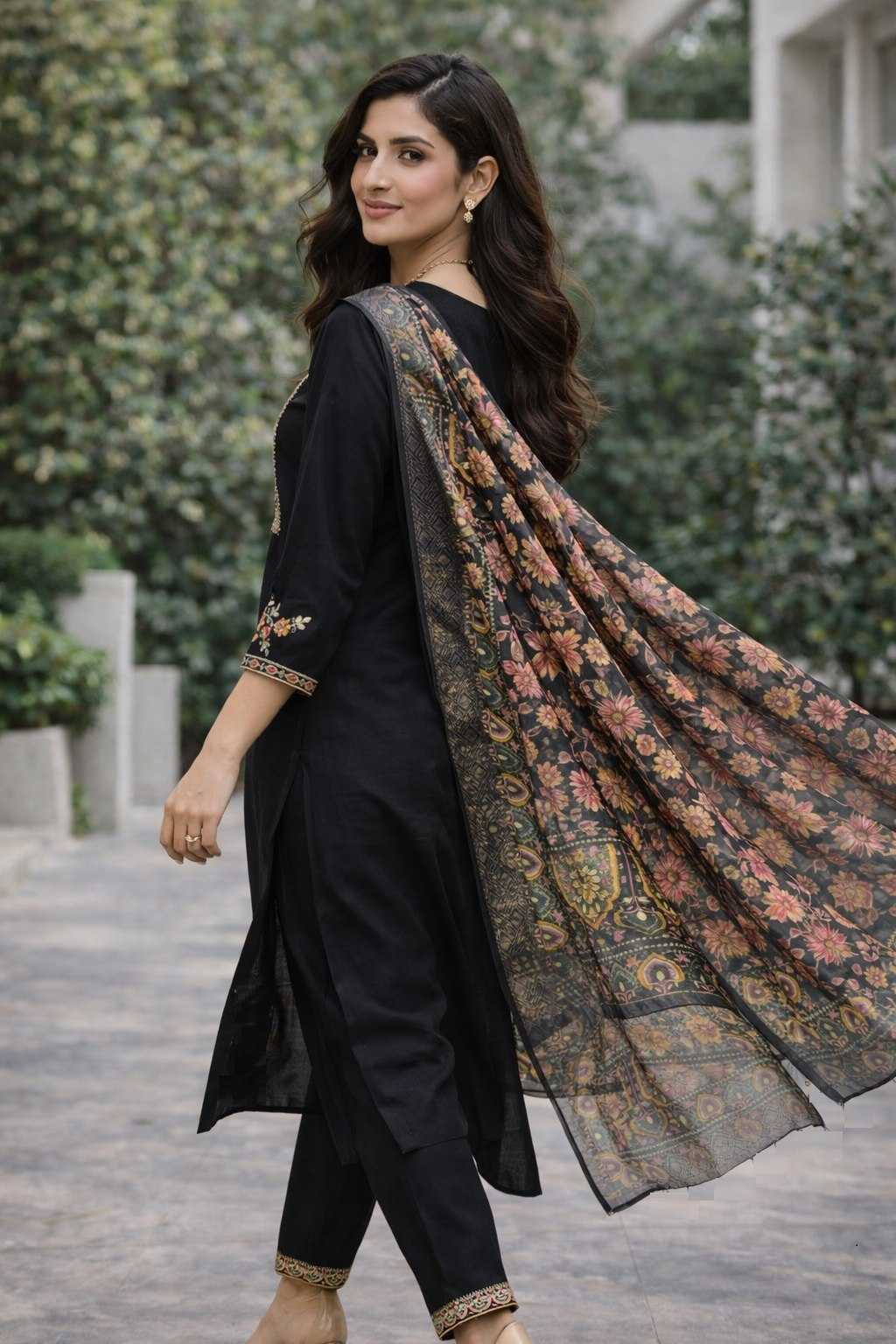 Ynf Silk Cotton  Kurti Wholesale Embroidered Kurtis Round Neck Kurtis 3/4 Sleeve Kurtis Manufacturer - YNF Online