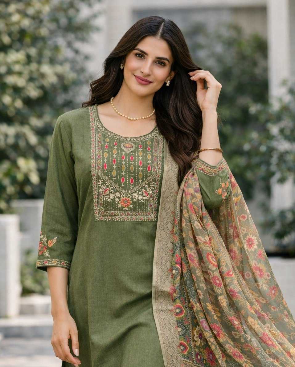 Ynf Silk Cotton  Kurti Wholesale Embroidered Kurtis Round Neck Kurtis 3/4 Sleeve Kurtis Manufacturer - YNF Online