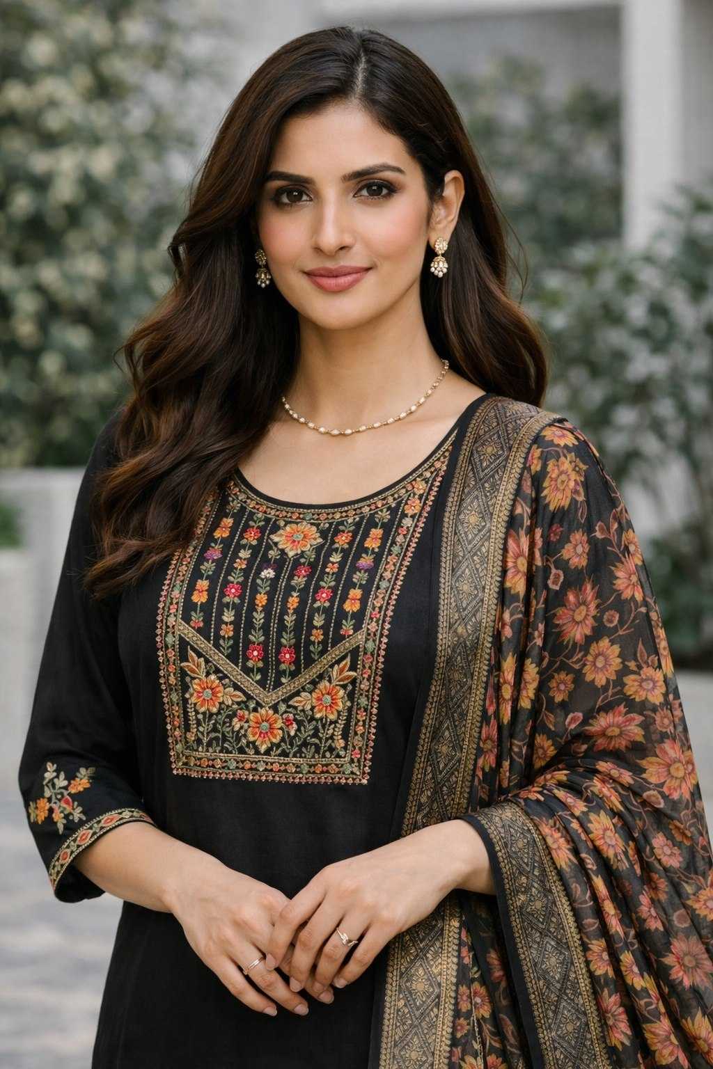 Ynf Silk Cotton  Kurti Wholesale Embroidered Kurtis Round Neck Kurtis 3/4 Sleeve Kurtis Manufacturer - YNF Online