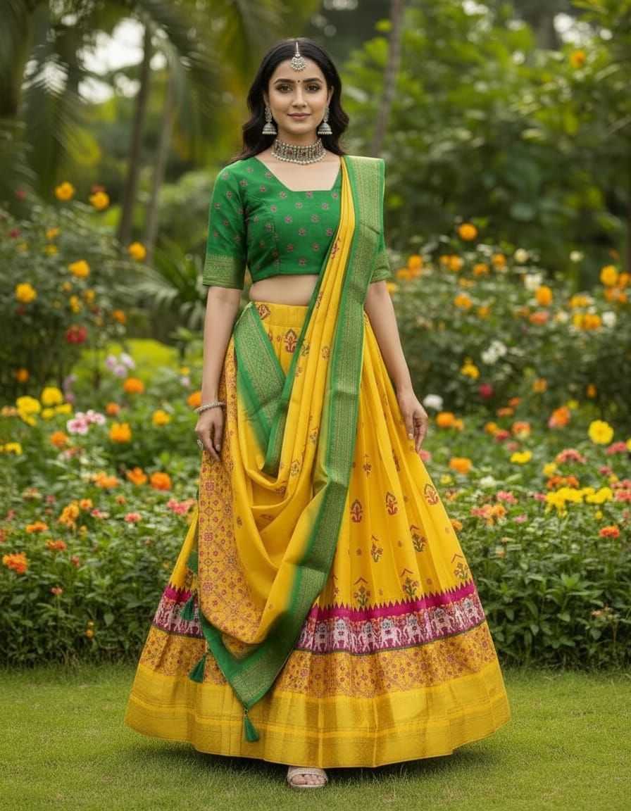 YNF Wholesale Silk Cotton Kalamkari Lehenga KESH723 ANUSHA | Surat Manufacturer