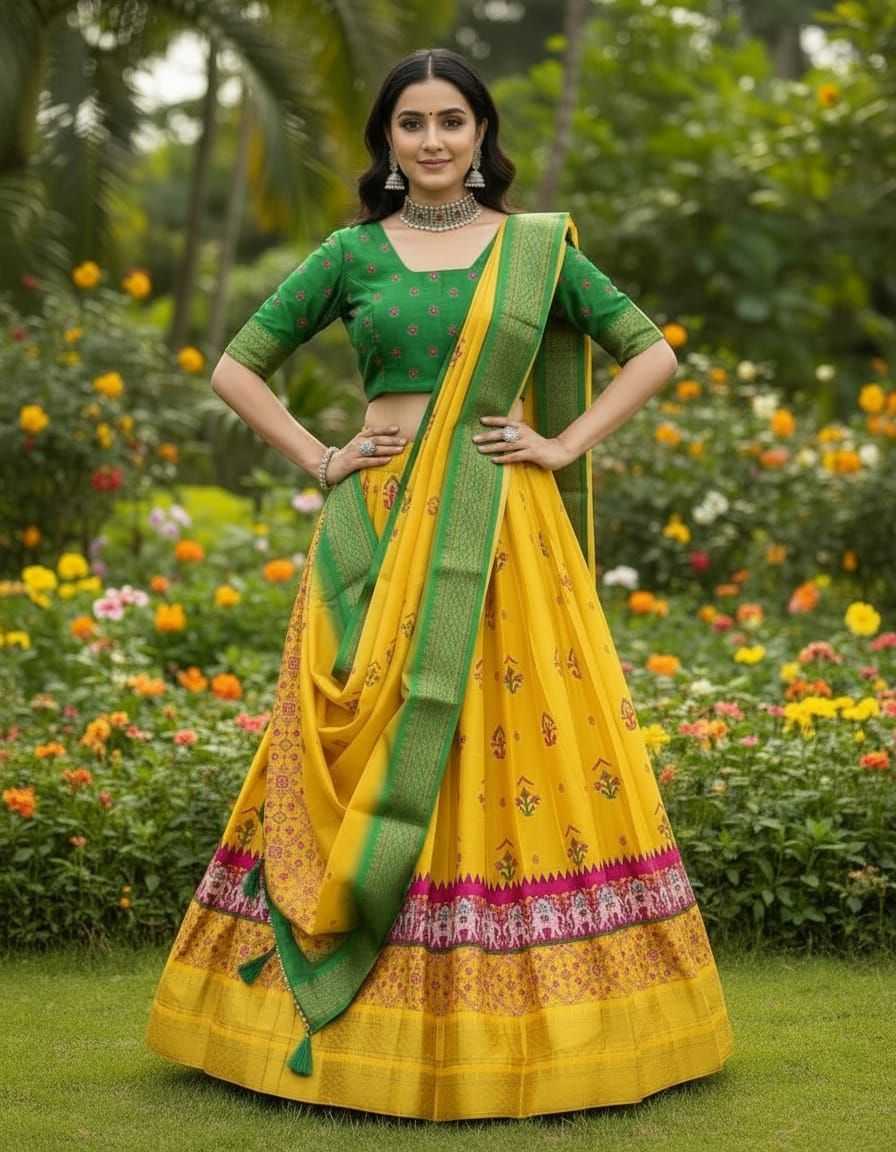 YNF Wholesale Silk Cotton Kalamkari Lehenga KESH723 ANUSHA | Surat Manufacturer
