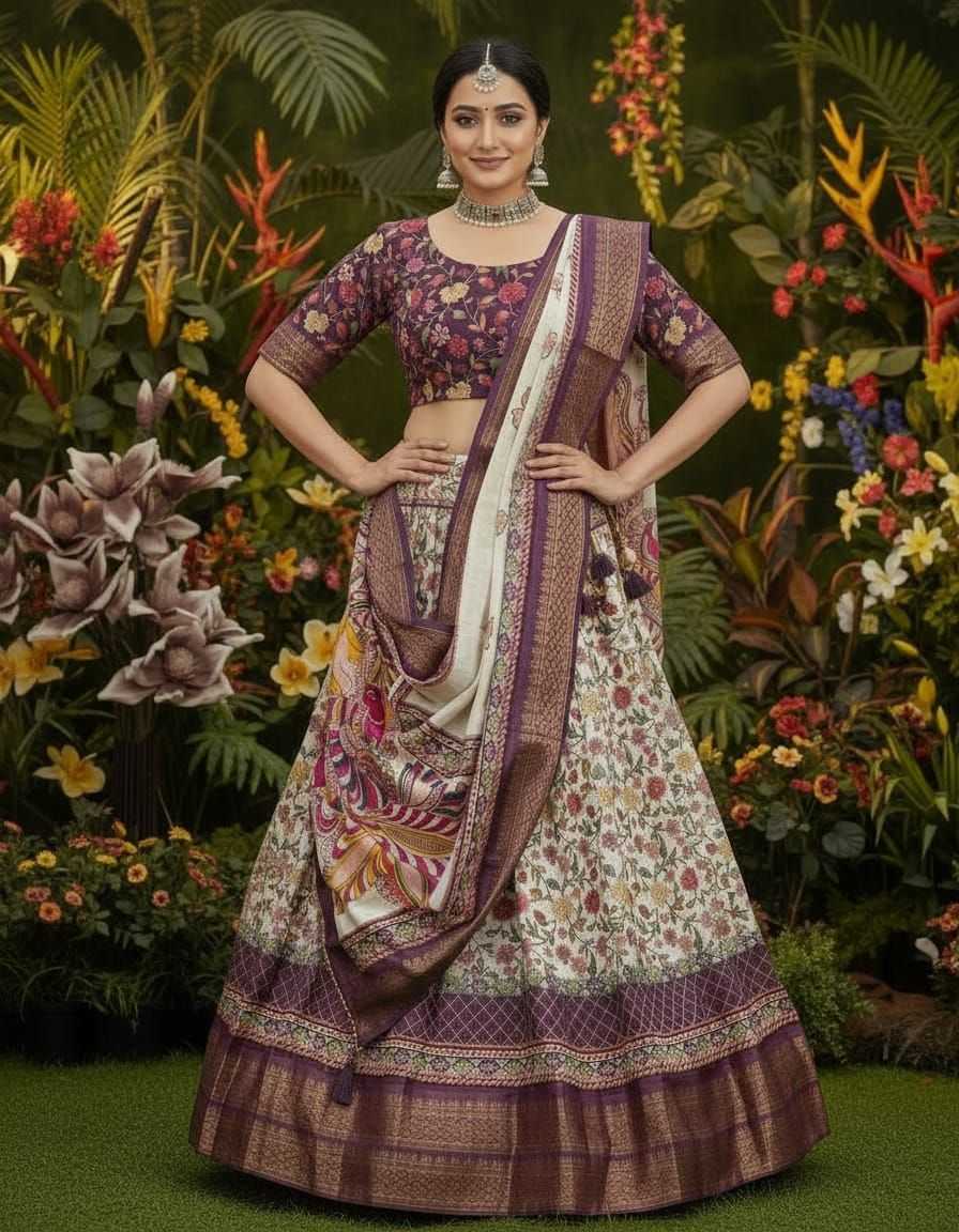 YNF Wholesale Silk Cotton Kalamkari Lehenga KESH723 ANUSHA | Surat Manufacturer