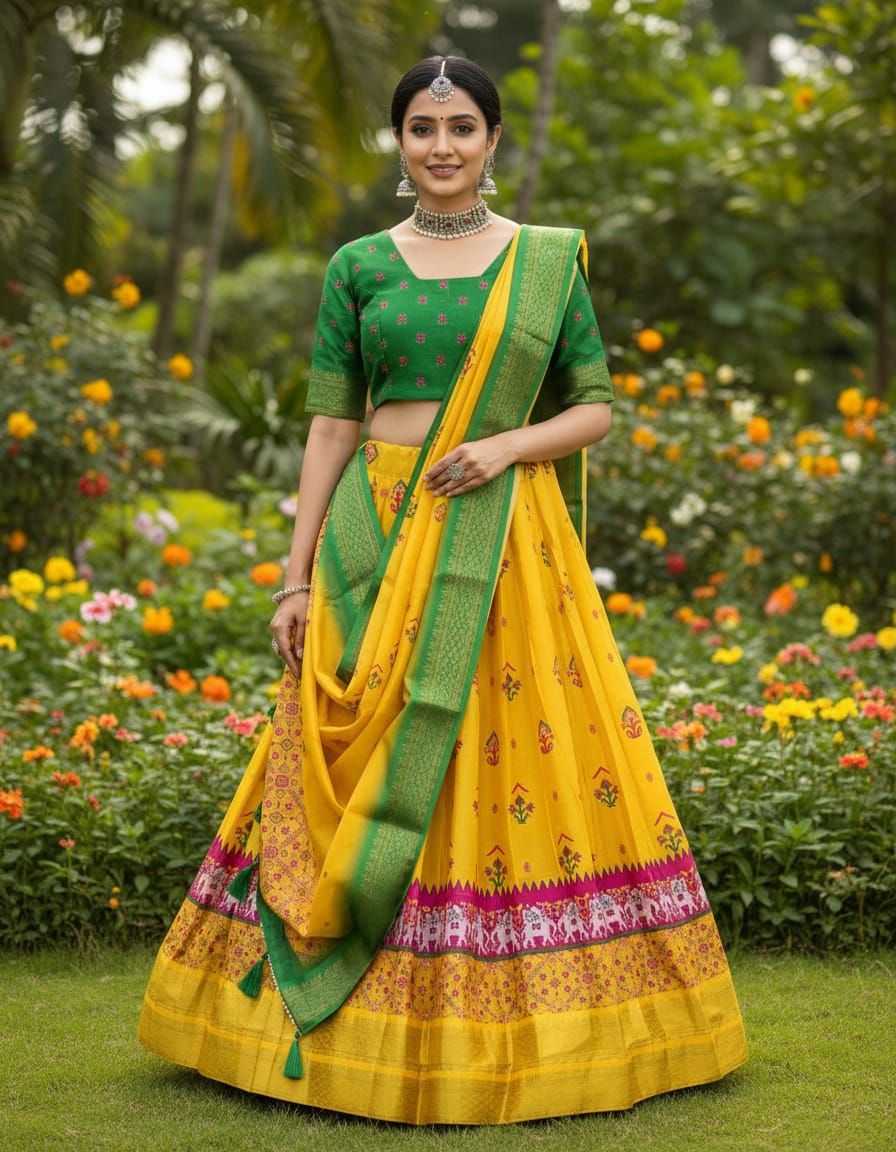 YNF Wholesale Silk Cotton Kalamkari Lehenga KESH723 ANUSHA | Surat Manufacturer