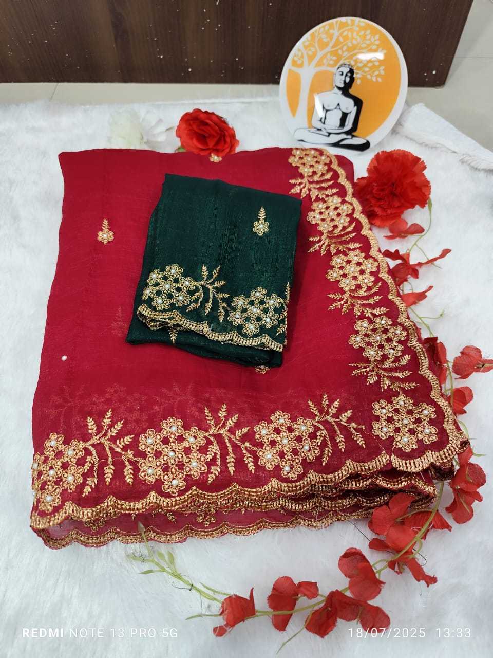 YNF Wholesale Soft Cursh Embroidered Sarees KESH731 002 | Surat Manufacturer