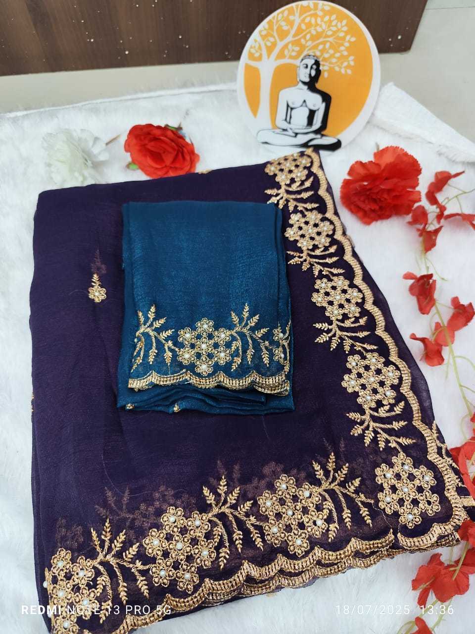 YNF Wholesale Soft Cursh Embroidered Sarees KESH731 002 | Surat Manufacturer