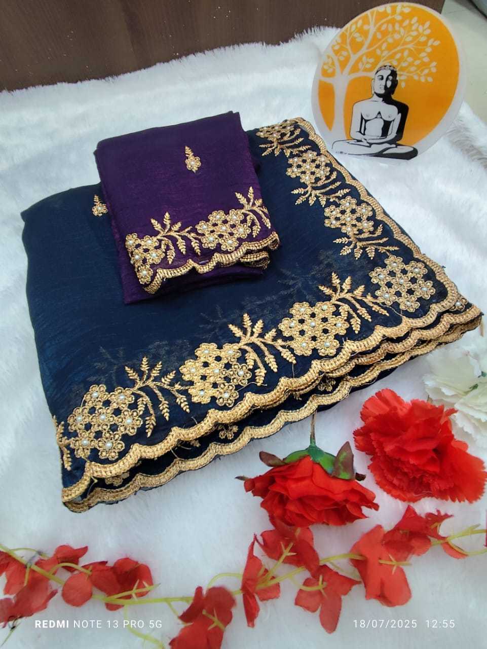 YNF Wholesale Soft Cursh Embroidered Sarees KESH731 002 | Surat Manufacturer