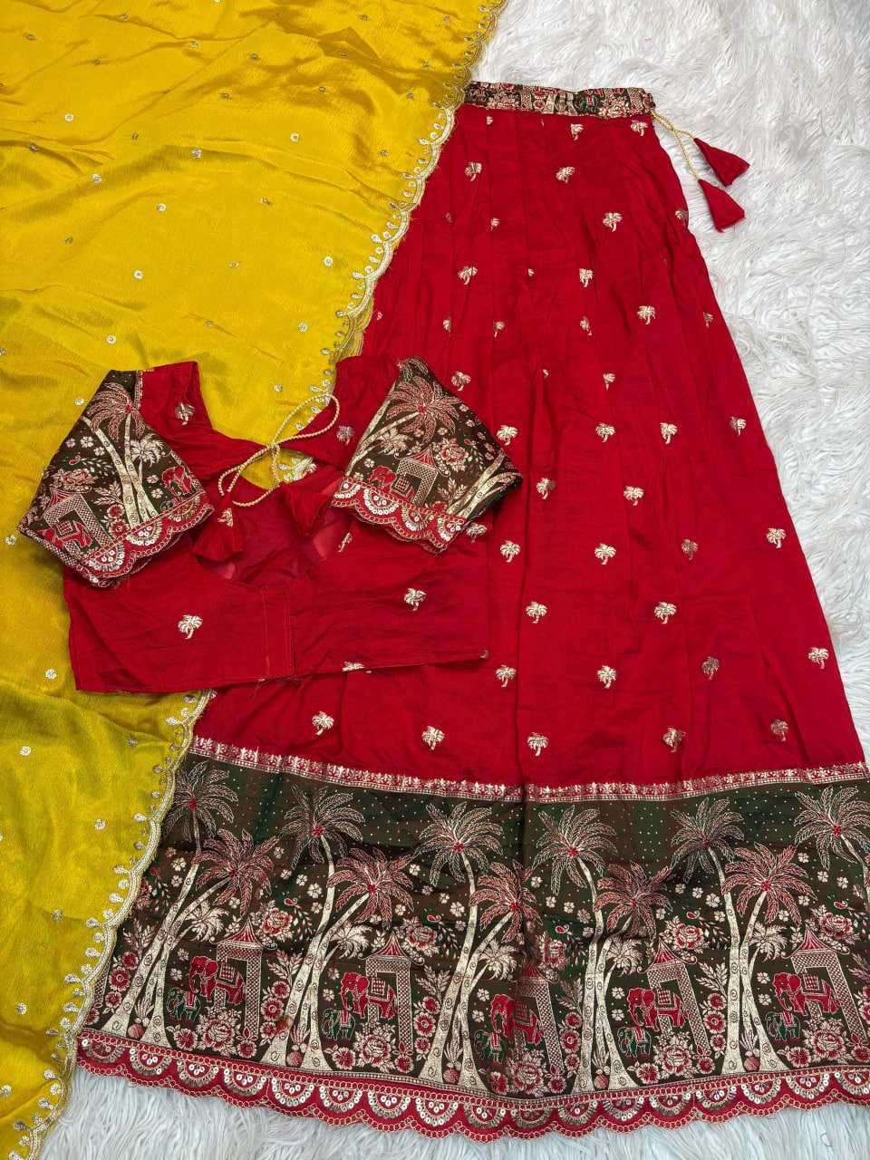 YNF Wholesale Soft Dola Lehenga Sarees KESH713 Tree half Saree | Surat Manufacturer