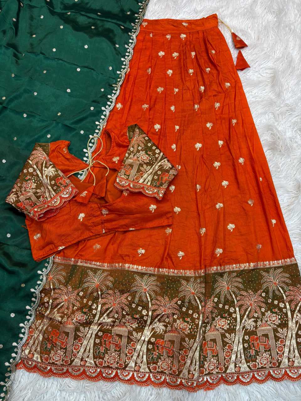 YNF Wholesale Soft Dola Lehenga Sarees KESH713 Tree half Saree | Surat Manufacturer