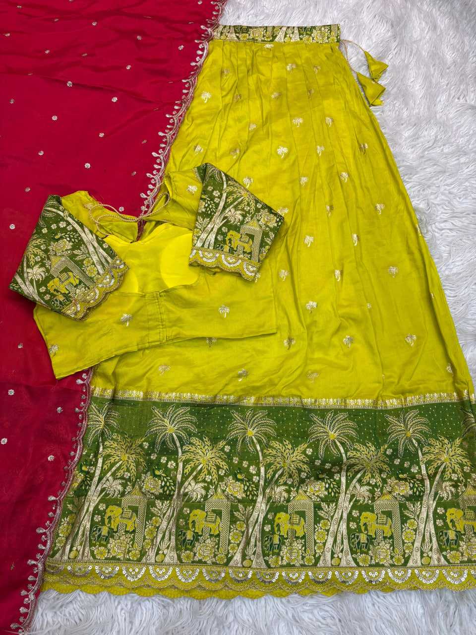YNF Wholesale Soft Dola Lehenga Sarees KESH713 Tree half Saree | Surat Manufacturer