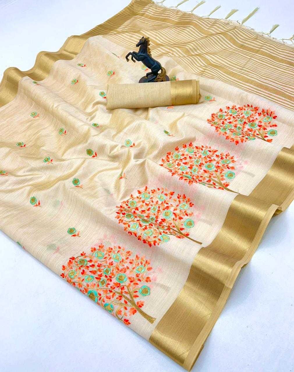 YNF Wholesale Soft Tissue Kerala Kasavu Sarees RIN209 Tree Kerala Kasavu | Surat Manufacturer