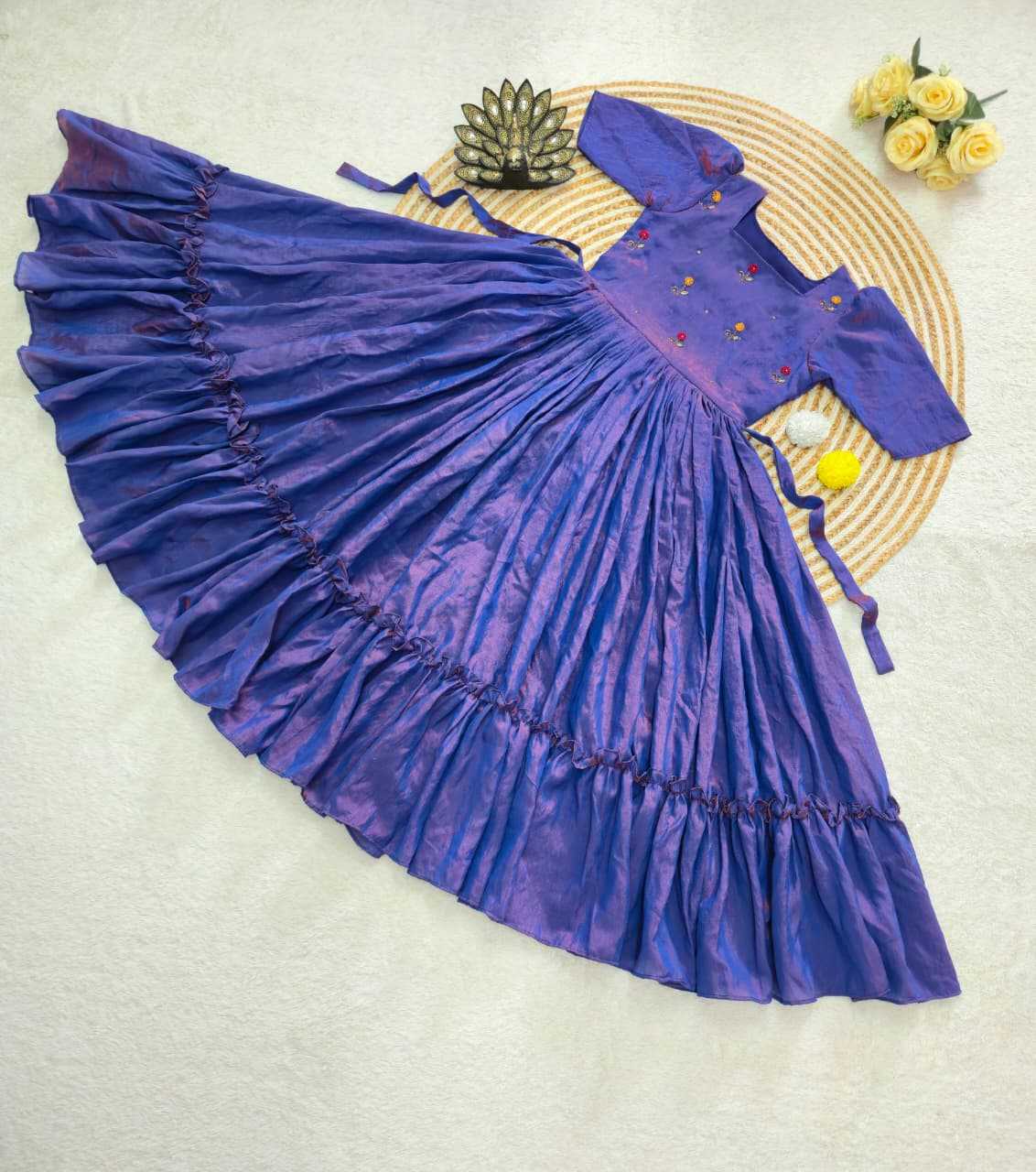 YNF Wholesale Soft Vichitra Party Gowns RIN214 217 | Surat Manufacturer