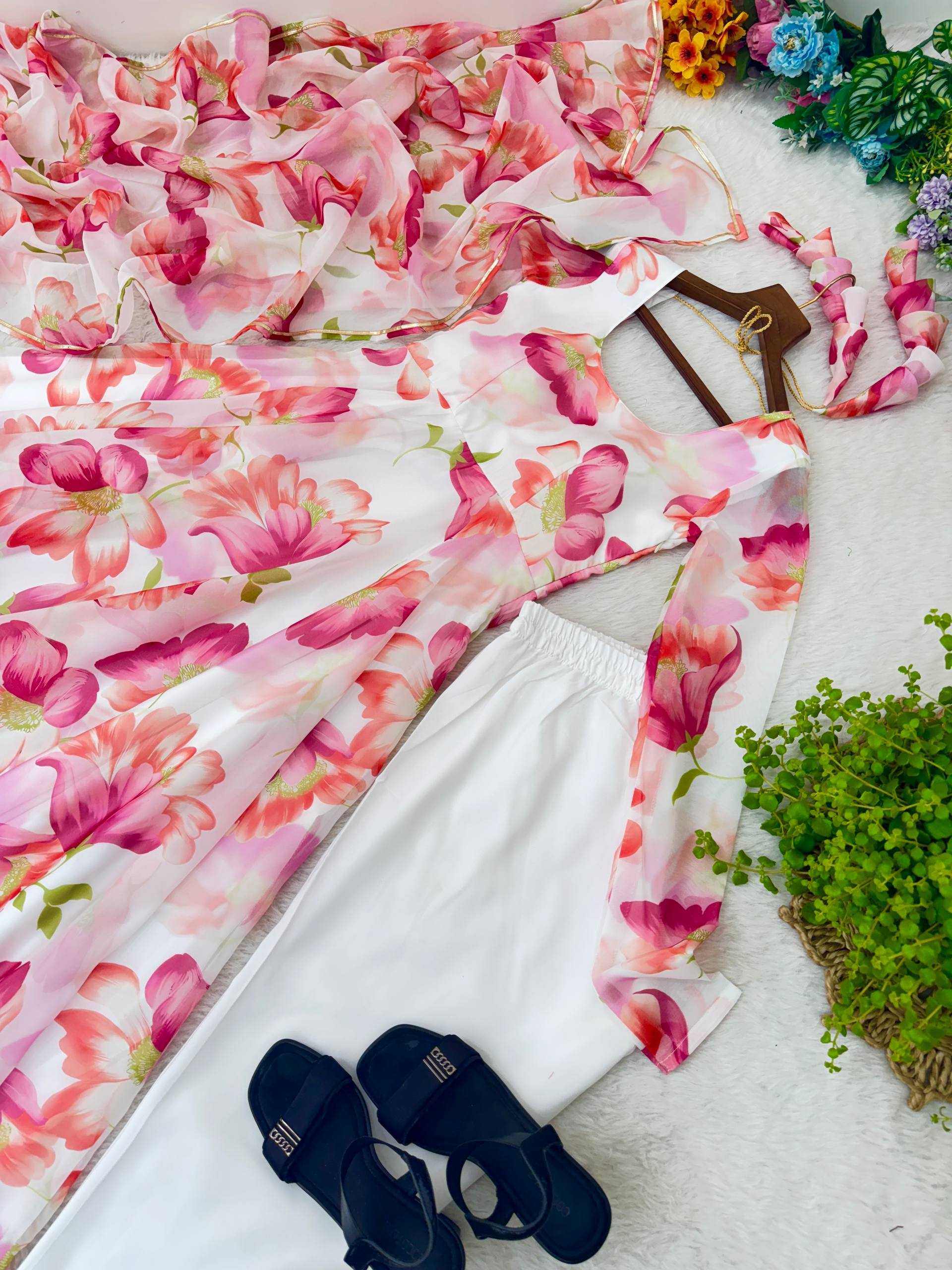 YNF Wholesale Tabby Silk Organza Printed Gowns KESH513 572 | Surat Manufacturer