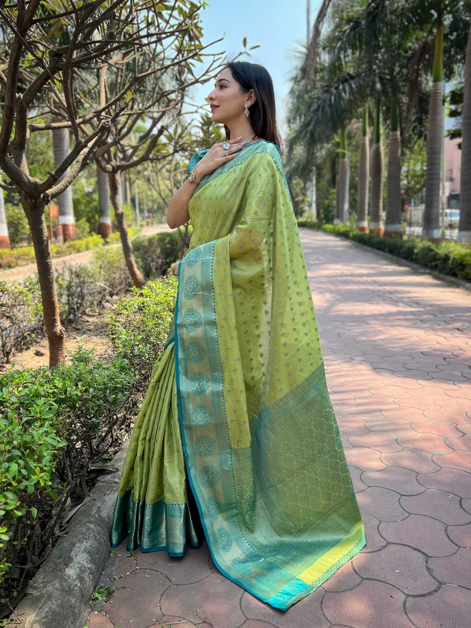 YNF Wholesale Tissue Kanchipuram Sarees RIN116 MEXICAN - 1 | Surat Manufacturer