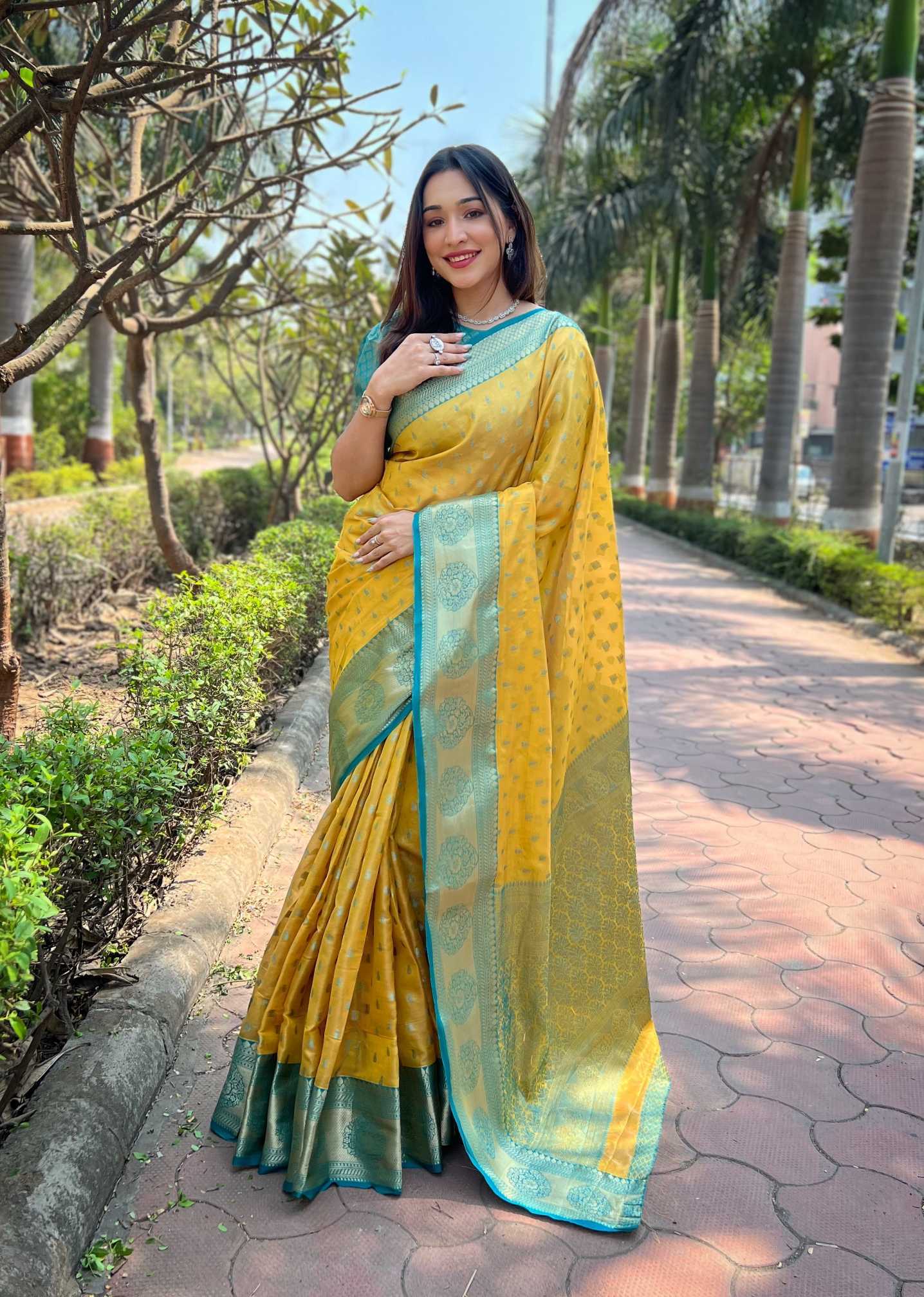 YNF Wholesale Tissue Kanchipuram Sarees RIN116 MEXICAN - 1 | Surat Manufacturer
