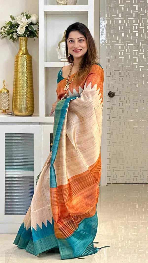 YNF Wholesale Tussar Silk Printed Sarees KESH106 2002 | Surat Manufacturer