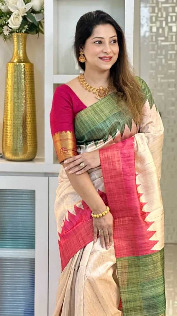 YNF Wholesale Tussar Silk Printed Sarees KESH106 2002 | Surat Manufacturer