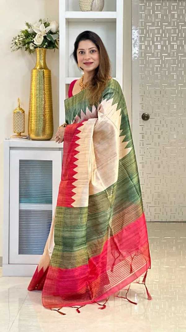 YNF Wholesale Tussar Silk Printed Sarees KESH106 2002 | Surat Manufacturer