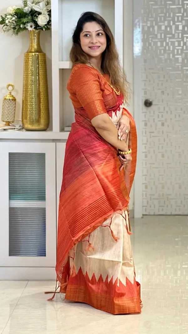 YNF Wholesale Tussar Silk Printed Sarees KESH106 2002 | Surat Manufacturer