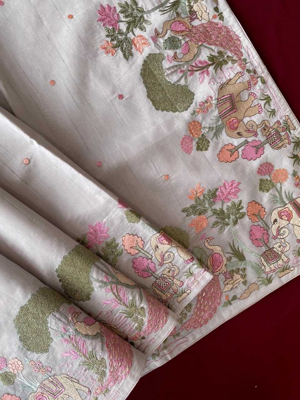 YNF Wholesale Tussar Silk Embroidered Sarees KESH249 SPRING VALLEY | Surat Manufacturer