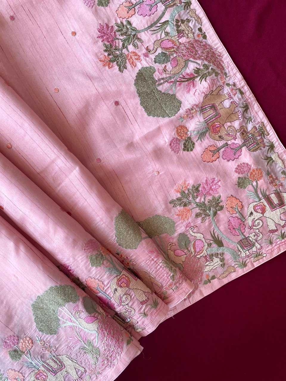 YNF Wholesale Tussar Silk Embroidered Sarees KESH249 SPRING VALLEY | Surat Manufacturer