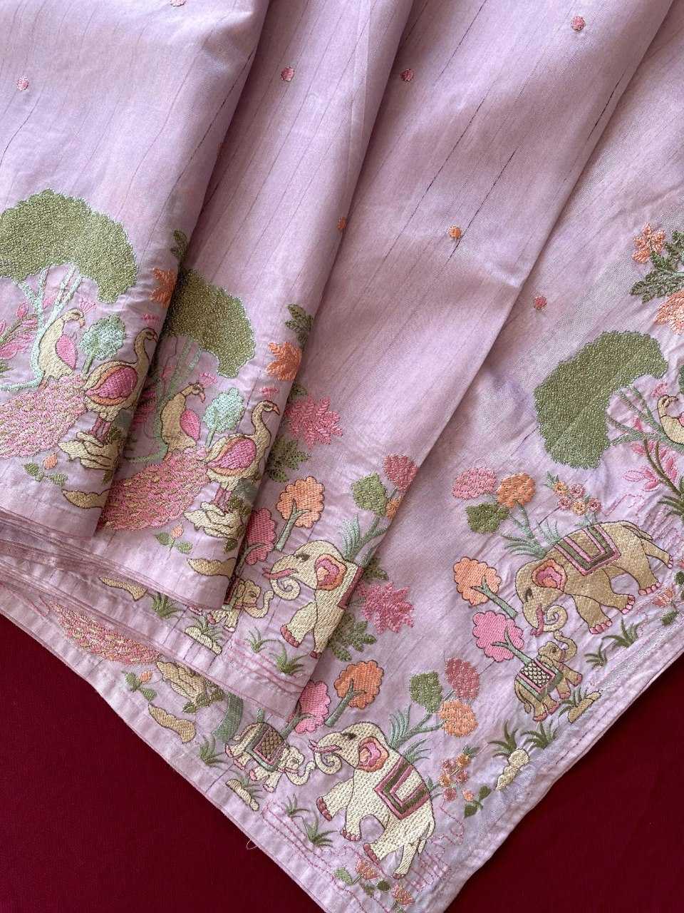 YNF Wholesale Tussar Silk Embroidered Sarees KESH249 SPRING VALLEY | Surat Manufacturer
