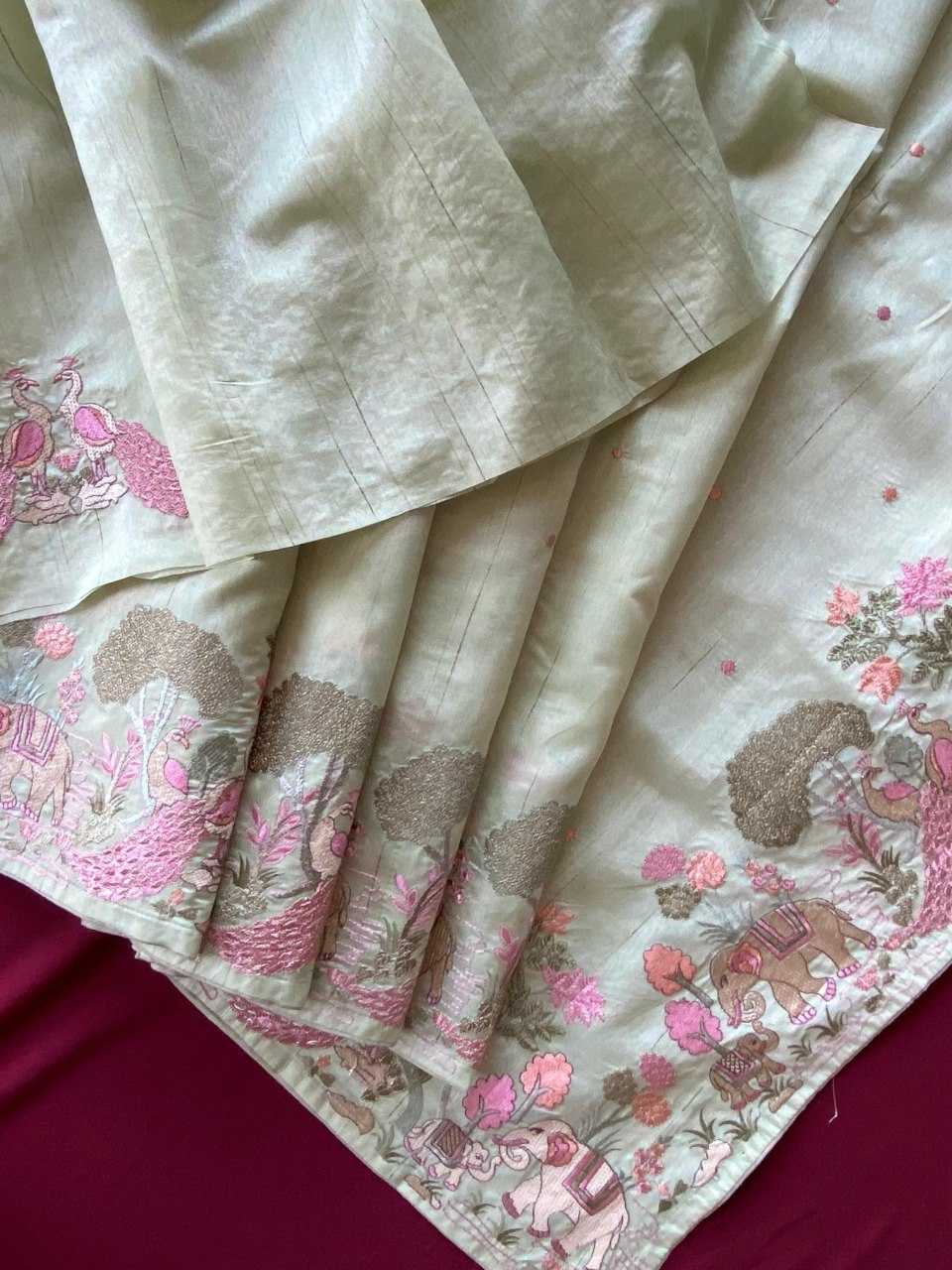 YNF Wholesale Tussar Silk Embroidered Sarees KESH249 SPRING VALLEY | Surat Manufacturer