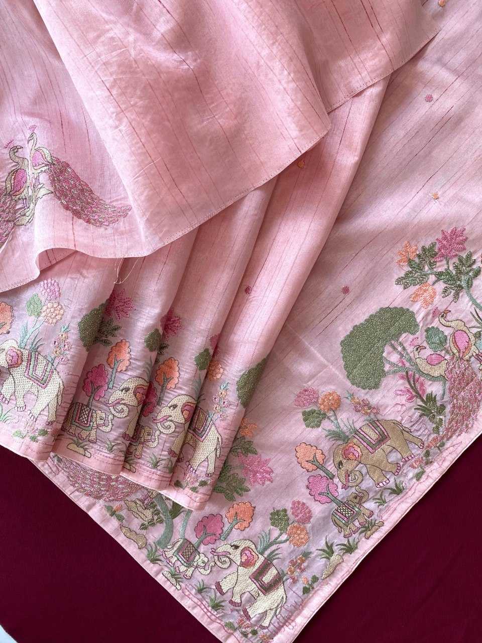 YNF Wholesale Tussar Silk Embroidered Sarees KESH249 SPRING VALLEY | Surat Manufacturer