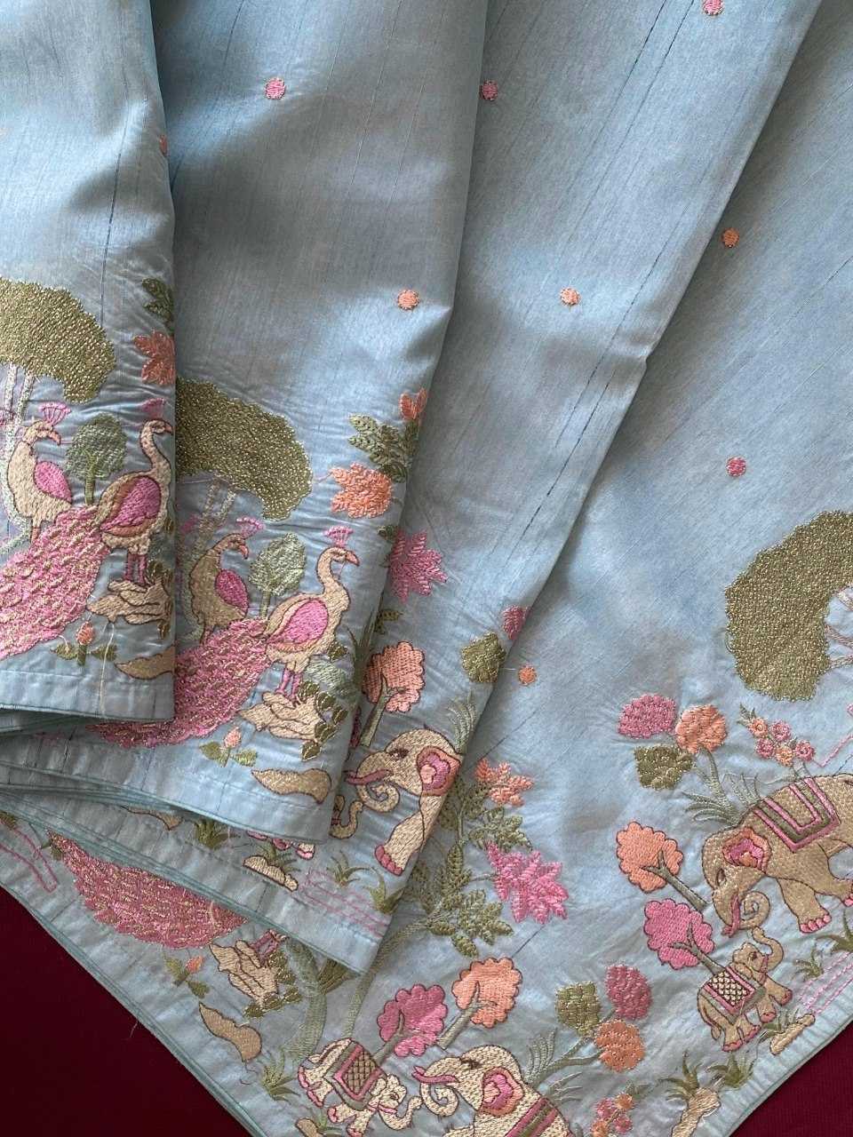 YNF Wholesale Tussar Silk Embroidered Sarees KESH249 SPRING VALLEY | Surat Manufacturer