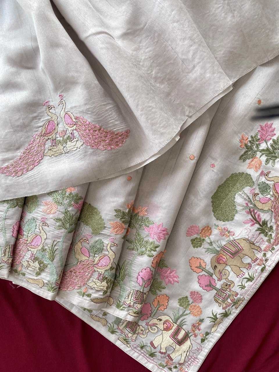 YNF Wholesale Tussar Silk Embroidered Sarees KESH249 SPRING VALLEY | Surat Manufacturer