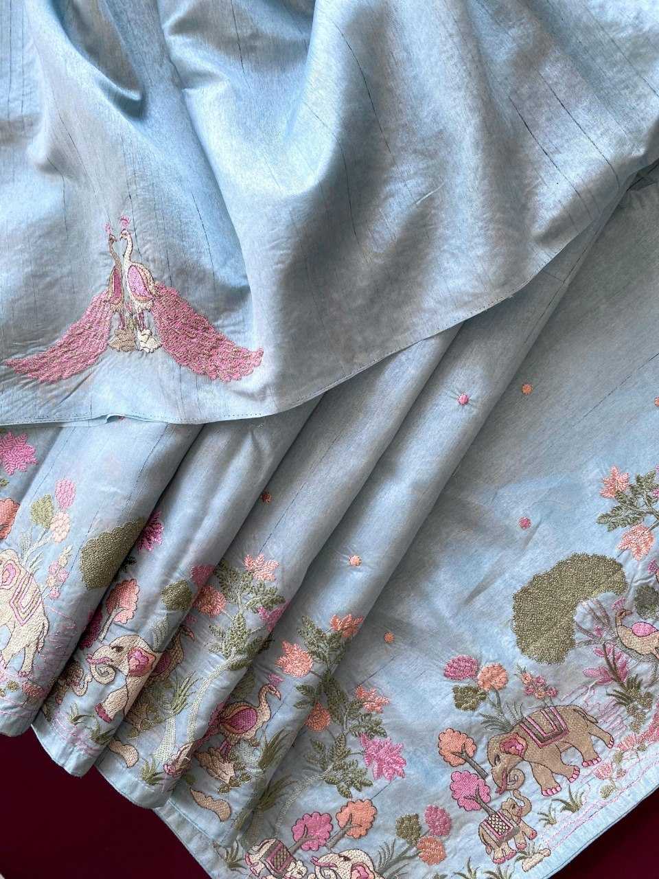 YNF Wholesale Tussar Silk Embroidered Sarees KESH249 SPRING VALLEY | Surat Manufacturer