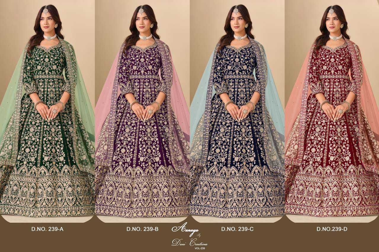 YNF Wholesale Velvet Anarkali Gown KESH530 AANAYA VOL 239 | Surat Manufacturer