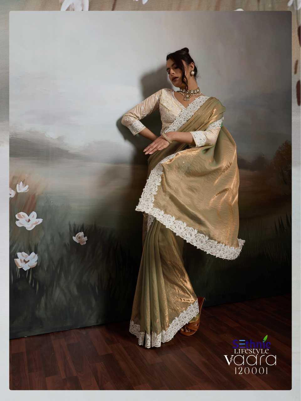 YNF Wholesale Velvet Velvet Sarees KESH530 VAARA Ivorya | Surat Manufacturer