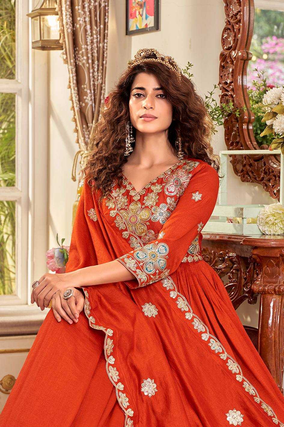YNF Wholesale Vichitra Silk Embroidery Gowns KESH498 176 | Surat Manufacturer