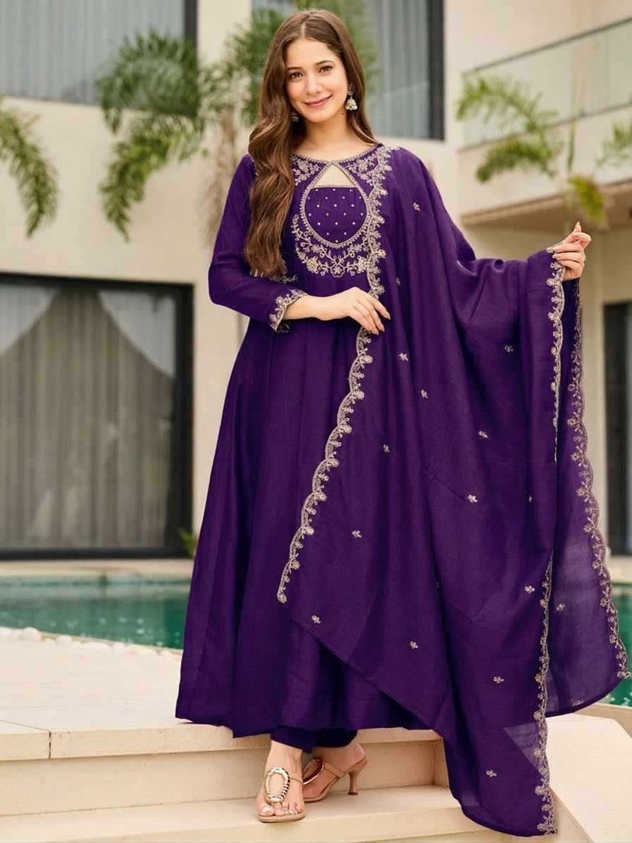 YNF Wholesale Vichitra Silk Anarkali Kurtis KESH545 1001 | Surat Manufacturer